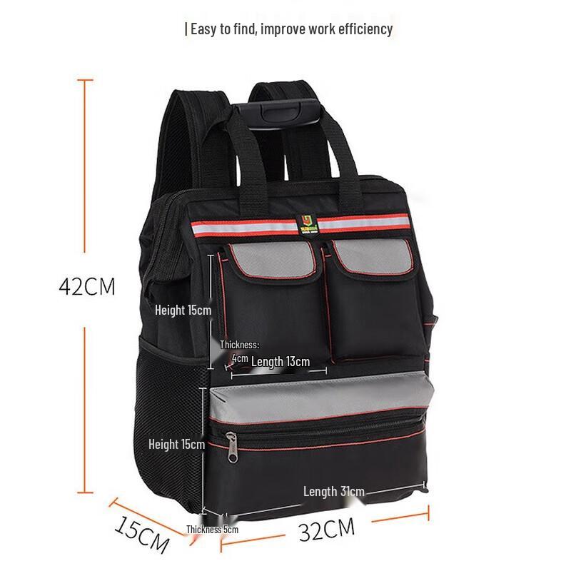 Yileqi Multi-functional Waterproof Oxford Fabric Tool Backpack