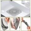 1/4PCs Bathroom Shower Drain Hair Catcher Kitchen Foldable Silicone Cover Hair Filter Sink Strainer with Suction Cups Easy Clean