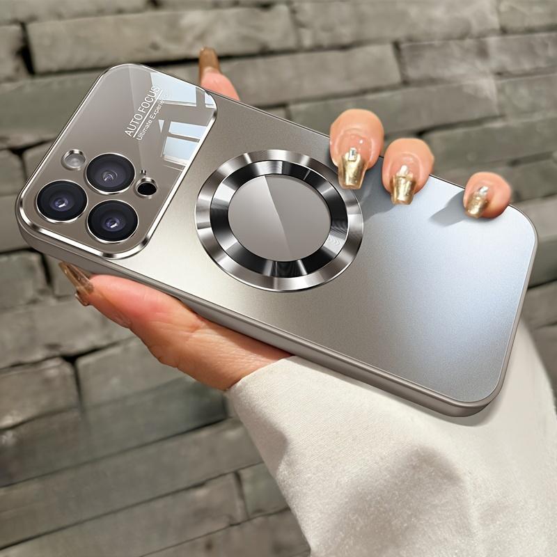 

Fashion Titanium Alloy Case For For Iphone 16 15 14 Plus 13 11 Pro Max 16 Plus High-end Glass Magnetic Phone Case Simple Phone Case For iPhone 11 Pro