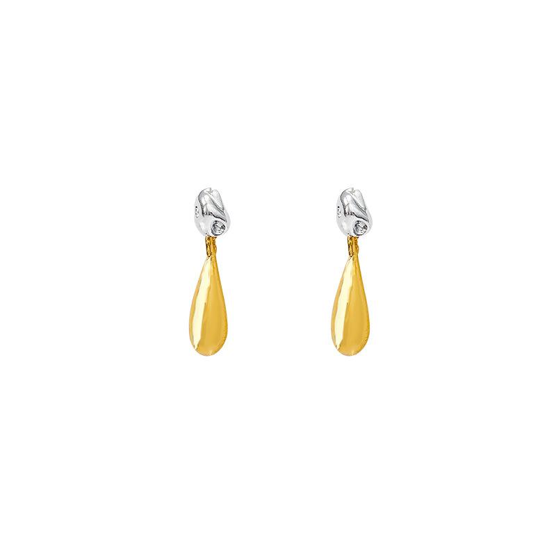 Contrast color sweet water drop earrings femininity stud earrings unique rear hanging earrings ear