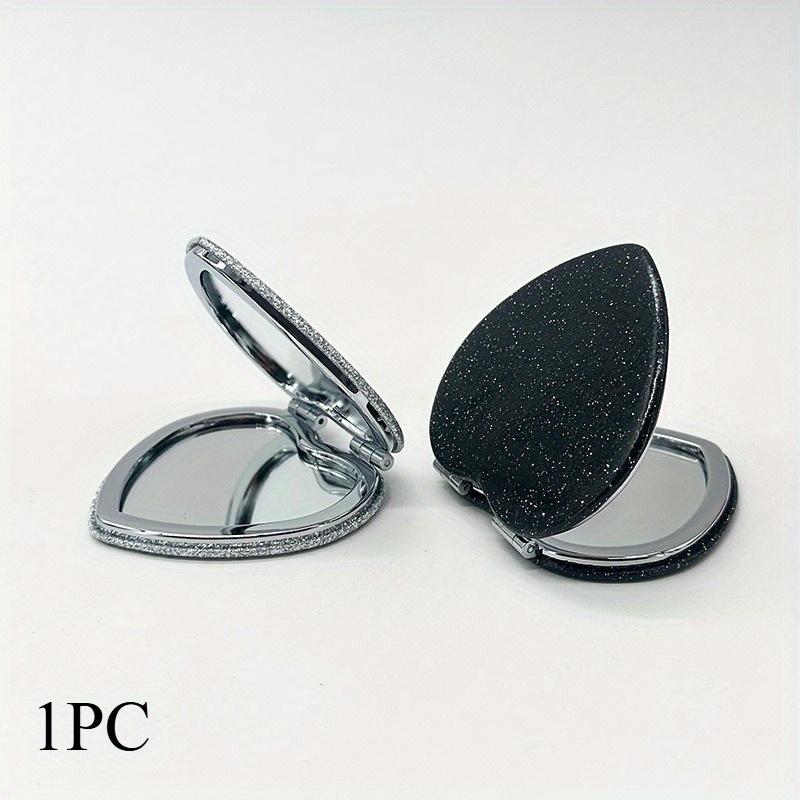 1PC Heart Shape Loose Powder Double Sided Makeup Mirror Portable for Birthday Wedding