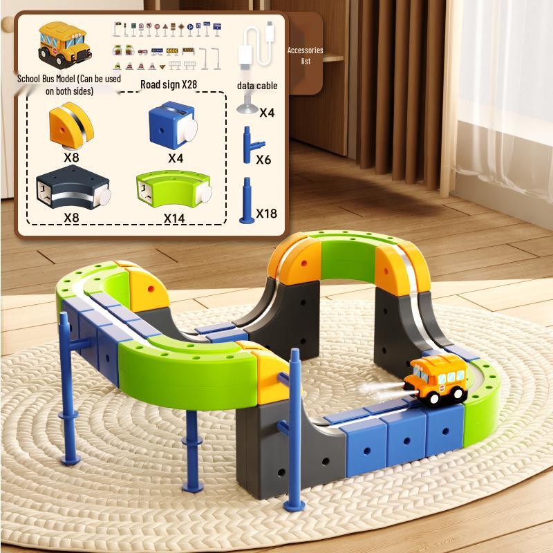 Electric Magnetic Building Blocks Train Set for Kids - High-Speed Rail Assembly Toy