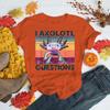 Funny I Axolotl Questions Print T-shirt Women Men Casual Graphic Print Tshirt Cute Salamander Print Tshirts Cool Shirts