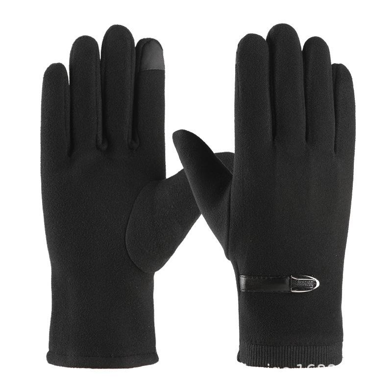 Warm Gloves New Rabbit Velvet Bow Outdoor Cycling Versatile Windproof and Cold Autumn and Winter Gloves