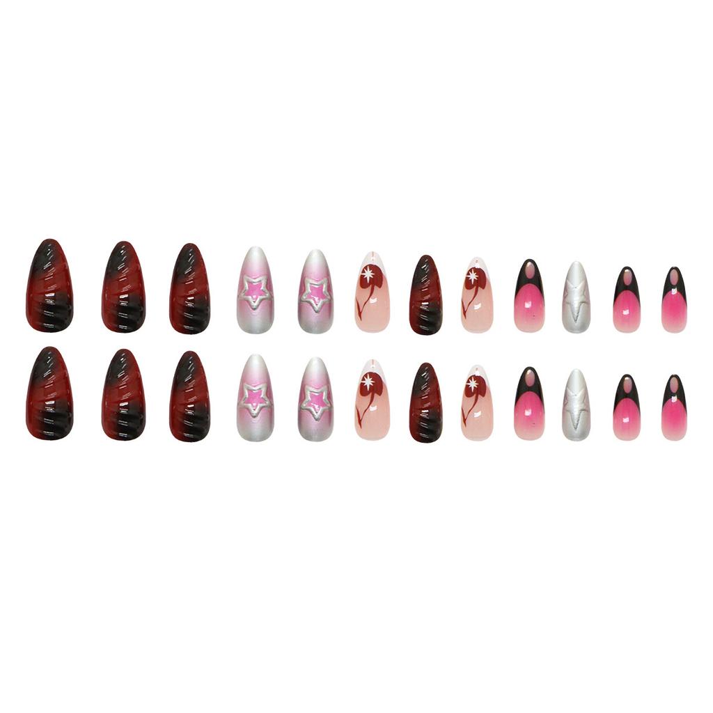 Metallic Hollow Shining Stars Blush Sweet Cool Babes Wear Armor 24 Pieces