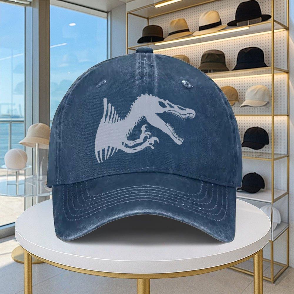 Spinosaurus Dinosaur Baseball Cap for Retro Adjustable Lightweight Design with Spinosaurus Print Curved Brim Suitable Fo