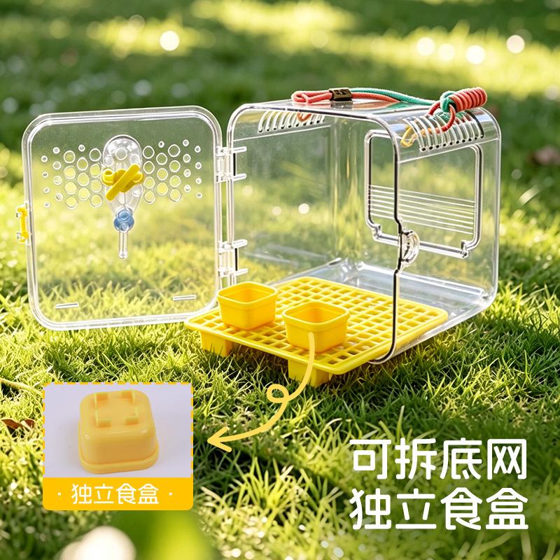 Portable Outdoor Bird Carrier Bag Travel Cage for Budgies Lovebirds Parakeets Convenient Handle Parrot Travel Bag Bird Toy