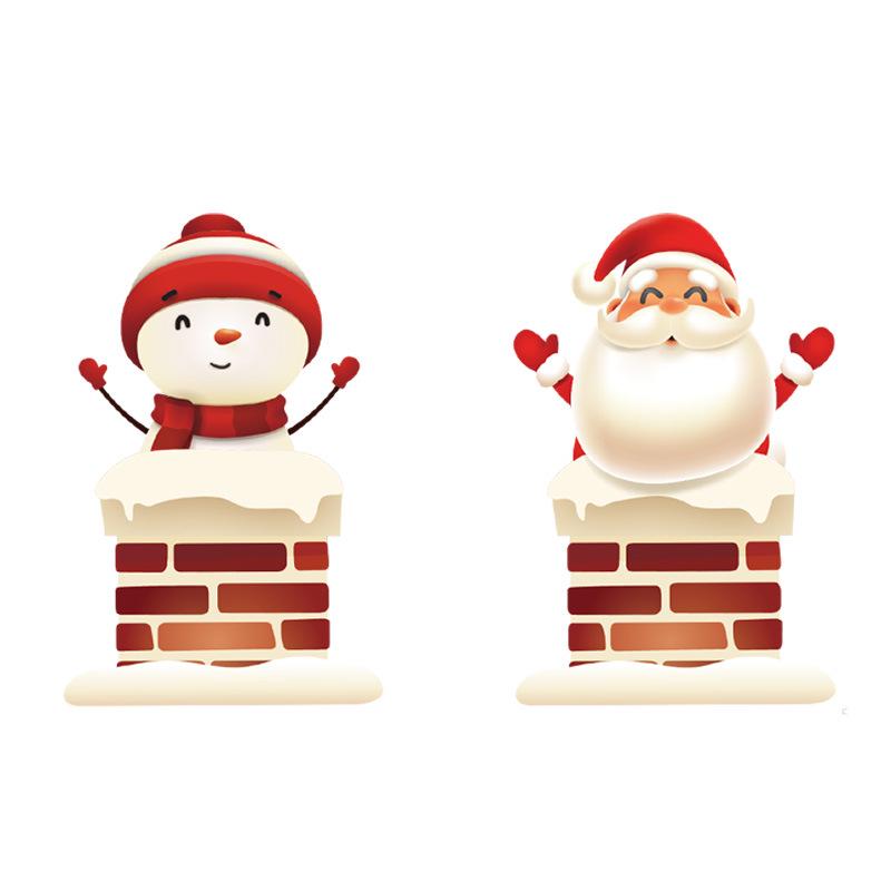 Cross-border Christmas Static Cling Window and Wall Stickers for Glass Doors and Shopping Malls