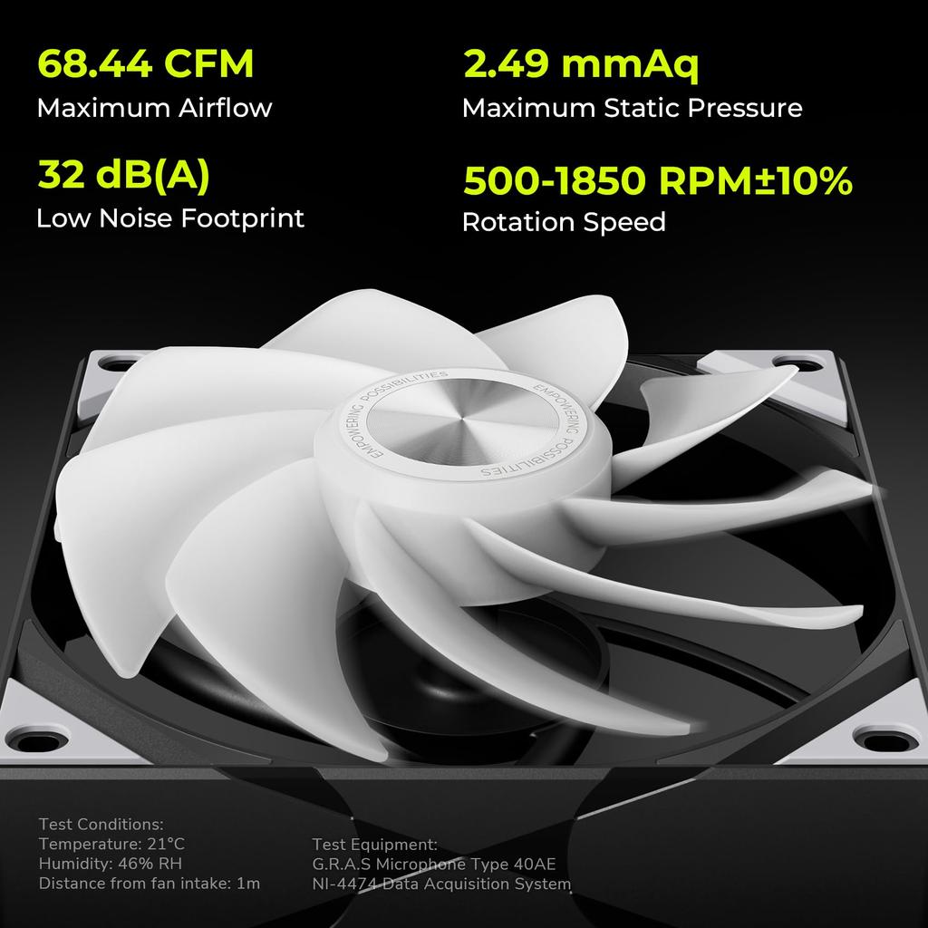 TRYX Silent PC Case Fans X ROTA SL ARGB Reverse 120 Series with ARGB Reverse Black Domestic (120mm 3) 3-Pack LEDs, Rotation, [Authorized Distributor]