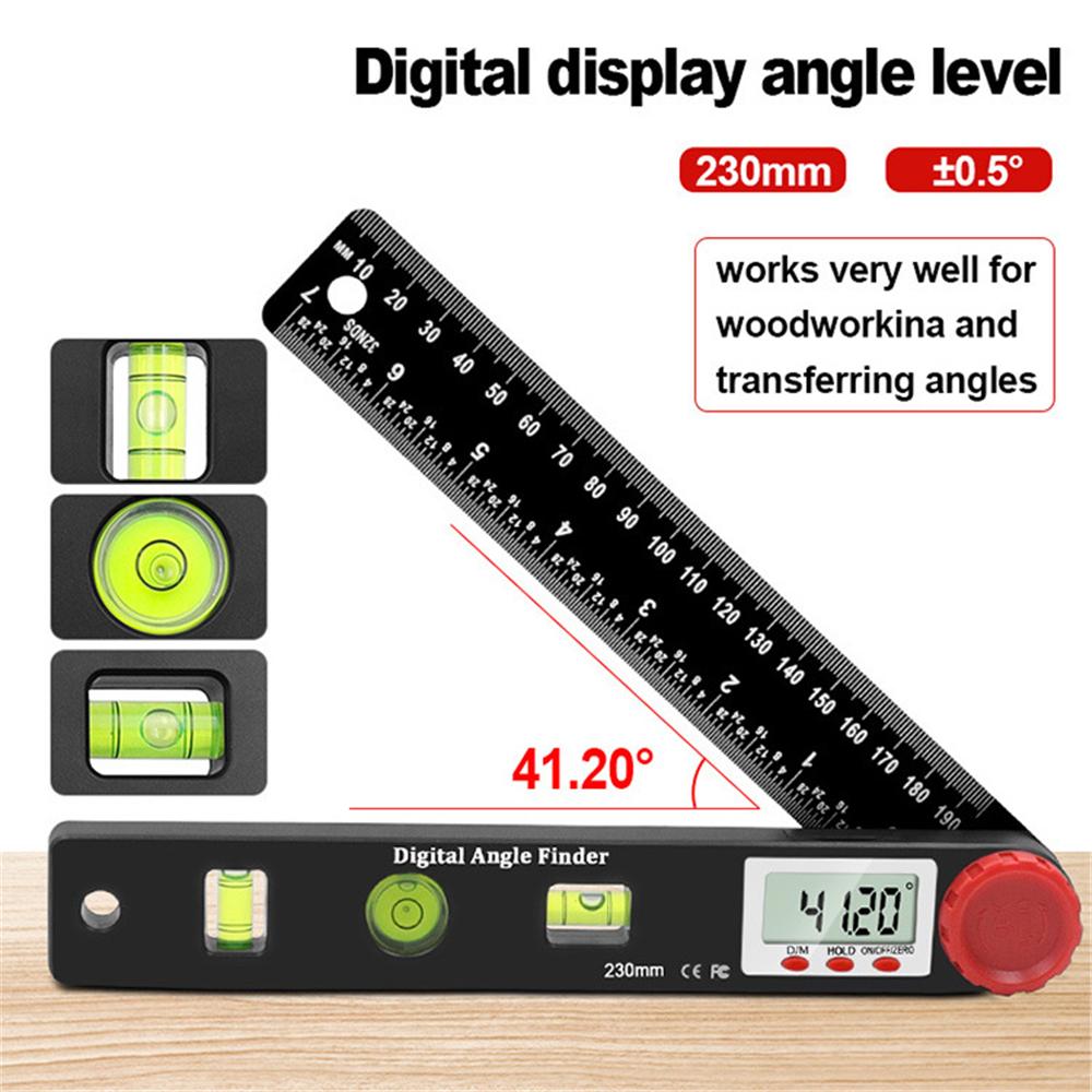 4 In 1 Digital Display Angle Ruler Woodworking Tool w/ Spirit Level Square Ruler