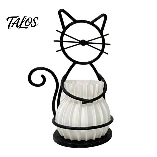 Cat Shaped Pen Holder Flower Pot Holder, Multifunctional Desktop Vase Organizer for Mini Small Plants, Minimalist Stand with Pots, Home Decor
