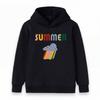 Kids Boys Girls Hooded Sweatshirt, Casual Soft Pullover Hoodie With Colorful Summer Letter Cute Cloud Rainbow Print, Lightweight Top For Daily Wear