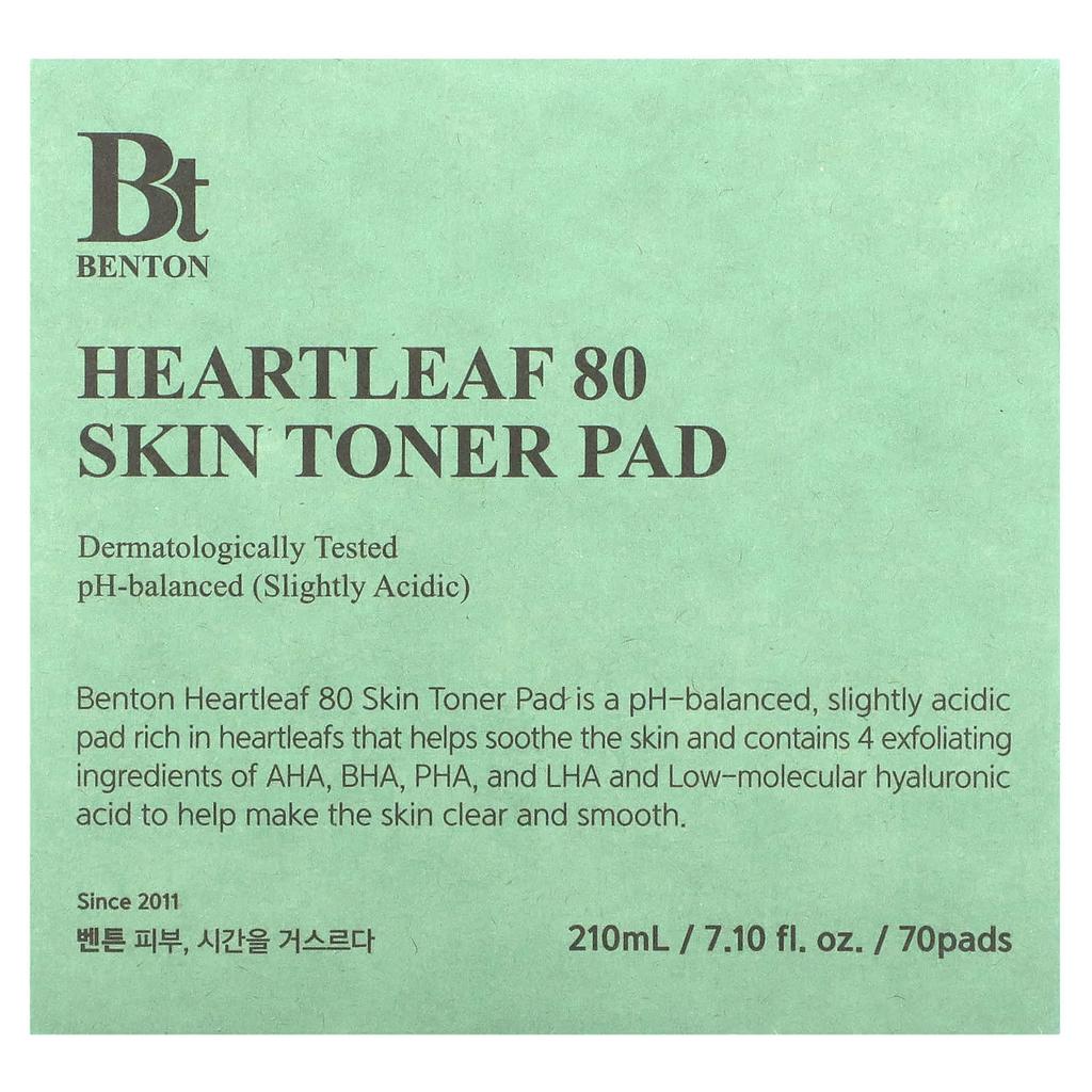 Heartleaf 80, Skin Toner Pads, 70 Sheets, 210Ml(7.1Fl Oz)