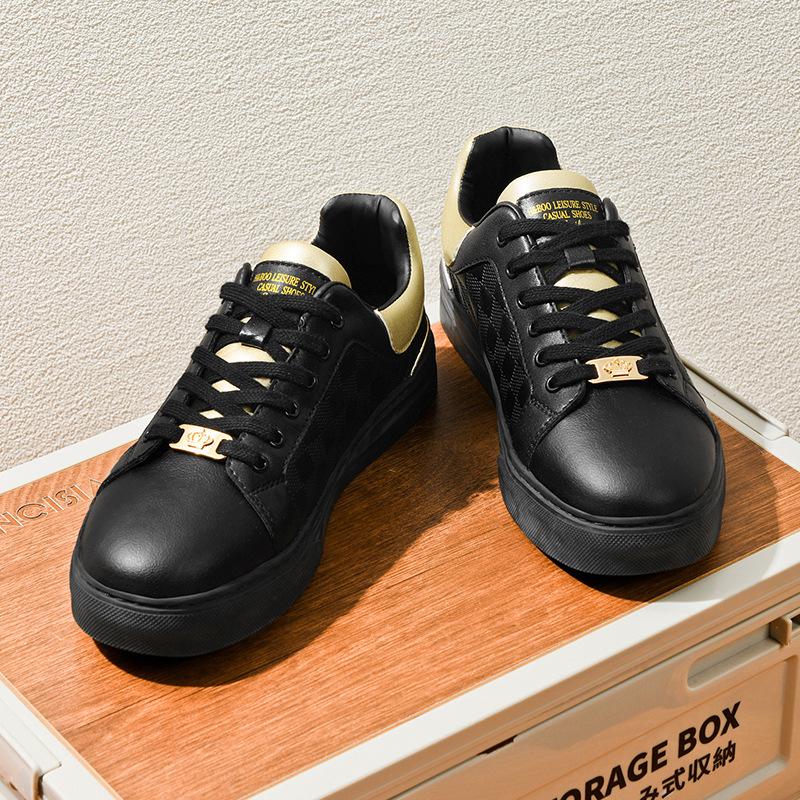 

Live broadcast new men s shoes white shoes men s thick baseplate shoes, men s casual leather shoes autumn and winter viral trends shoes men 44