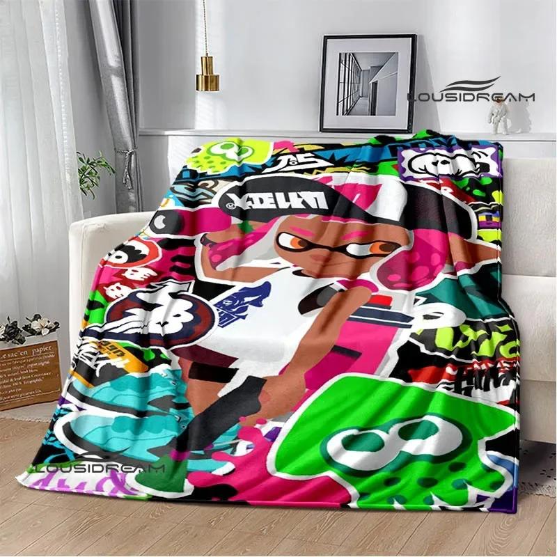 3D Cartoon Game Splatoon Printed Blanket Flannel Warm Blankets Soft and Comfortable Blanket Bed Linings Cubre Cama Birthday Gift