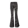 Damen High Waist Schlagjeans Slim High Stretch Camo Cargo Vintage Denim Hose
