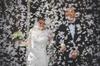 Partydeco Tuba Z Confetti Motylki Białe 60Cm