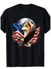 Wolf American Flag UnisexS TShirt Full Moon Graphic Crew Neck Tee Machine Washable Great Gift For Wolf Lovers AllSeason Outdoor Wear Plus Sizes