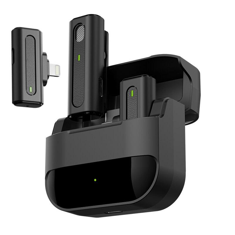 Wireless Microphone Lavalier Mic Noise Reduction Live Interview Mobile Phone Recording for iPhone Type C Charging