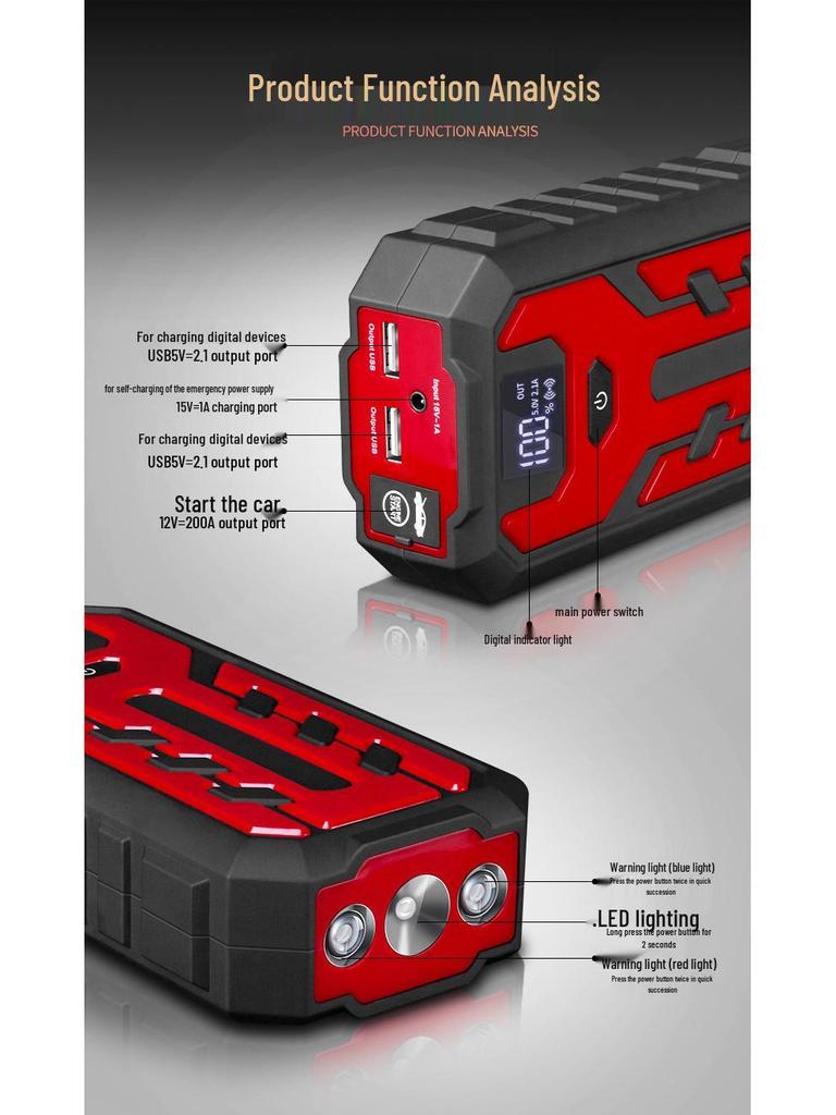 High-Capacity Multifunctional Car Emergency Jump Starter