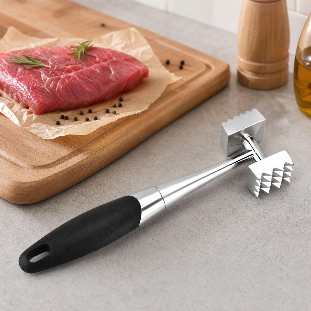 Stainless Double-Sided Meat Kitchen Tool for Pork, Chicken and Beef