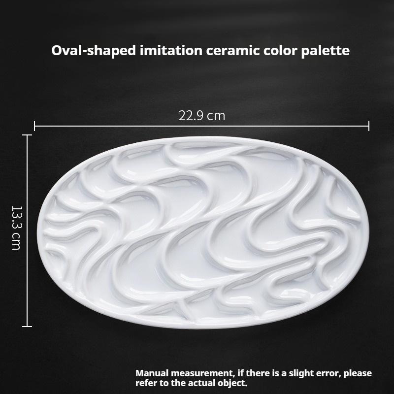 Borrence Paint Tray Palette Reusable Imitation Ceramic Paint Palette Tray for Artist Acrylic Watercolor Oil Painting DIY Craft