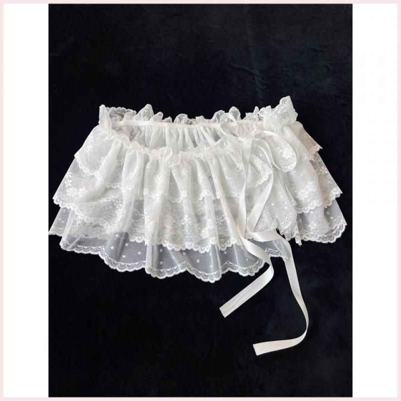 Industrial Ballet-Inspired Lace Tie Bow Layered Skirt - Women's Spring/Summer Fashion