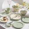 Panlu Ceramic Dinnerware Set, Underglaze Floral, 42-Piece