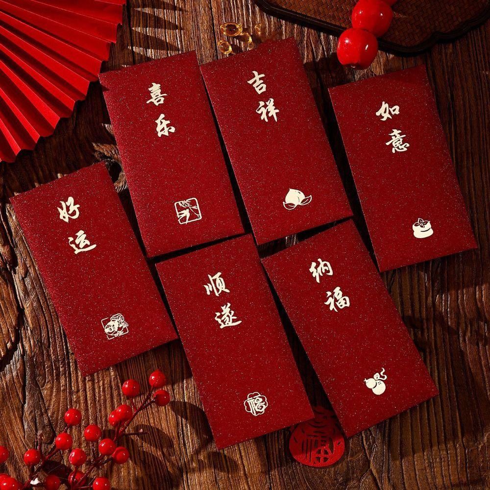 6pcs Chinese Style Lucky Money Bag 2026 Horse Year Spring Festival Envelope  Marriage Ceremony