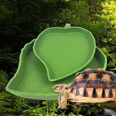 Lizard Feeder Bowl Leaves Shape Large Capacity Reusable Plastic Reptile Pet Water Food Dish