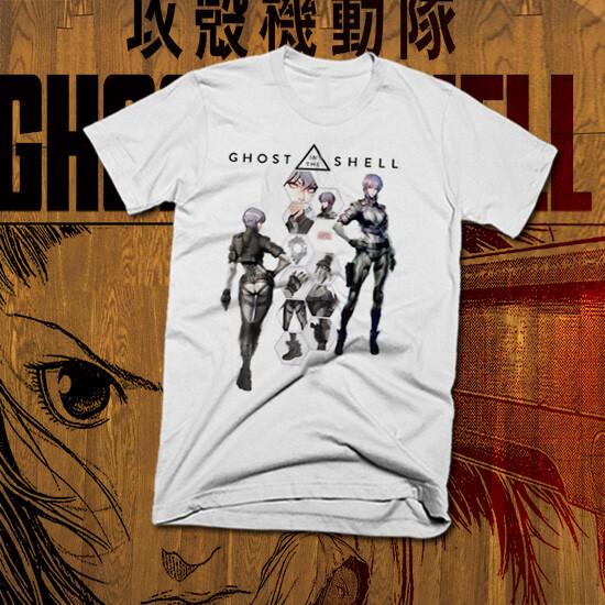 

Anime Sci Fi t-shirt retro apocalyptic Military cyberpunk action White tee 3XL