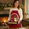 Durable Kitchen Protective Gear Christmas Apron, Santa Claus/Elk/Gingerbread Man/Snowman Print Cooking Bib, Waterproof Family Gathering Culinary