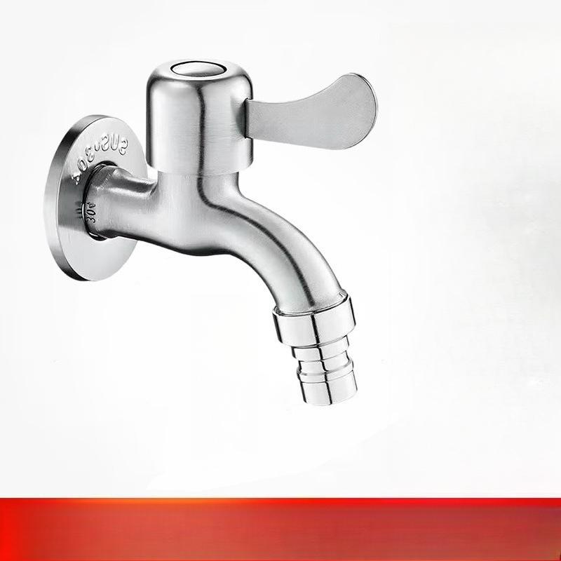 Black Stainless Steel Wall Mounted Bathroom Corner Washing Machine Faucets Outdoor Garden Bibcock Bath Toilet Mop Pool Tap