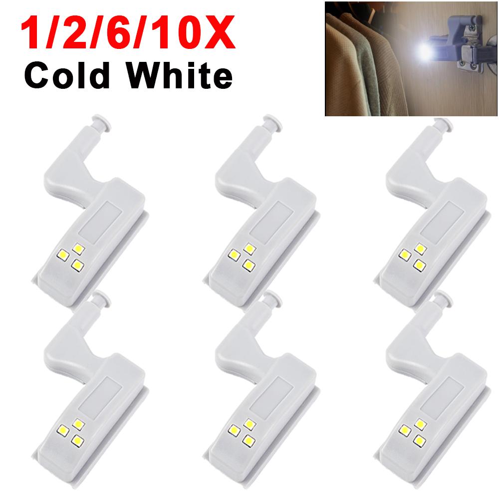10/1Pcs Universal LED Inner Hinge Lamp Under Cabinet Light Wardrobe Cupboard Sensor Lights For Bedroom Kitchen Closet Night Lamp