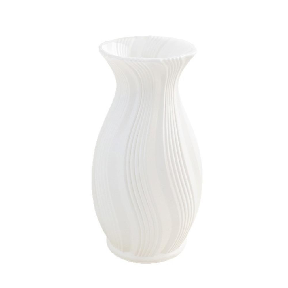 Drop-Proof Twisted 3D Vertical Vase Plastic Floral Display Vase Decorative Vase Fireplace Shelf