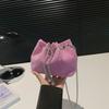 Trendy Rhinestone Bucket Bag Stylish Chic Handbag With Adjustable Single Strap
