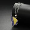  Enamel Bosnia and Herzegovina Map Pendant Necklaces Stainless Steel Women Men Charm Party Jewelry Gift