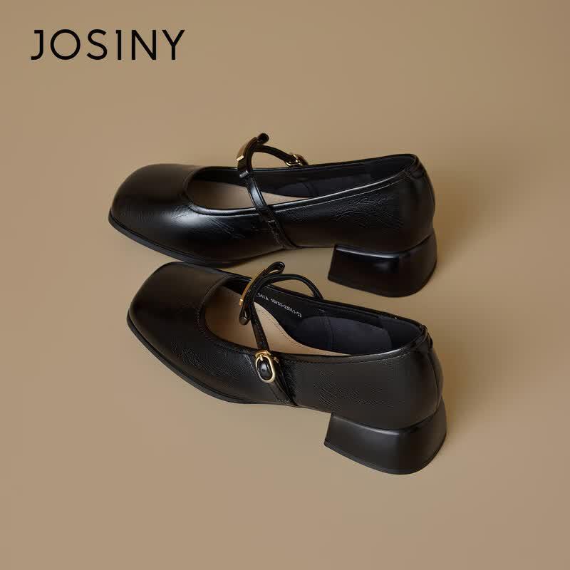 Josiny Women's French Mary Jane Block Heel Pumps