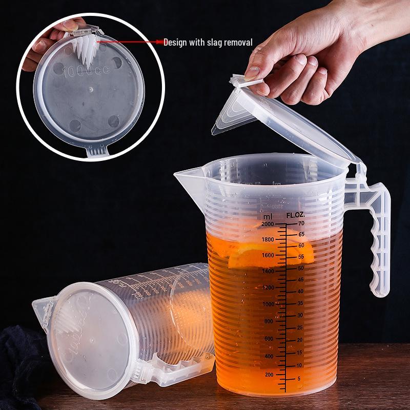 Hitzebeständiger Messbecher 5000 ml mit Deckel für Milchtee und Backen