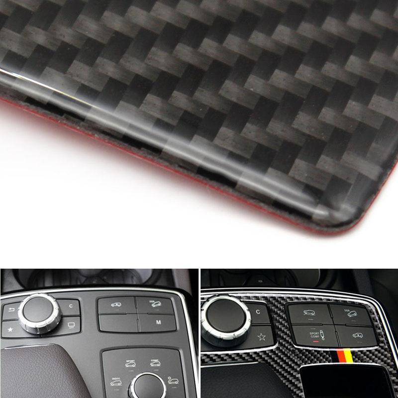 For Mercedes Benz GLE GLS M Class W166 X166 W164 Car Styling Carbon Fiber Center Control Armrest Multimedia Panel Cover Trim