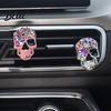 Personalized Air Outlet Decoration Bling Skull Car Vent Clips Rhinestone Diffuser Clip Shiny Sophisticated Decor Conditioner Decoration Funny Auto