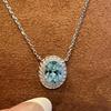 Sky Blue 1.5 Carat S925 Silver Pendant Necklace