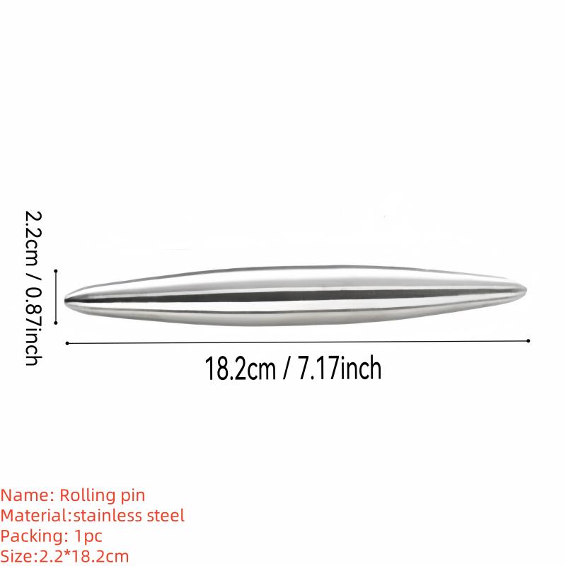 Stainless Steel Rolling Pin Non-stick Pastry Dough Roller Bake Pizza Noodles Dumpling Cookie Pie Making Baking Tool For Kitchen