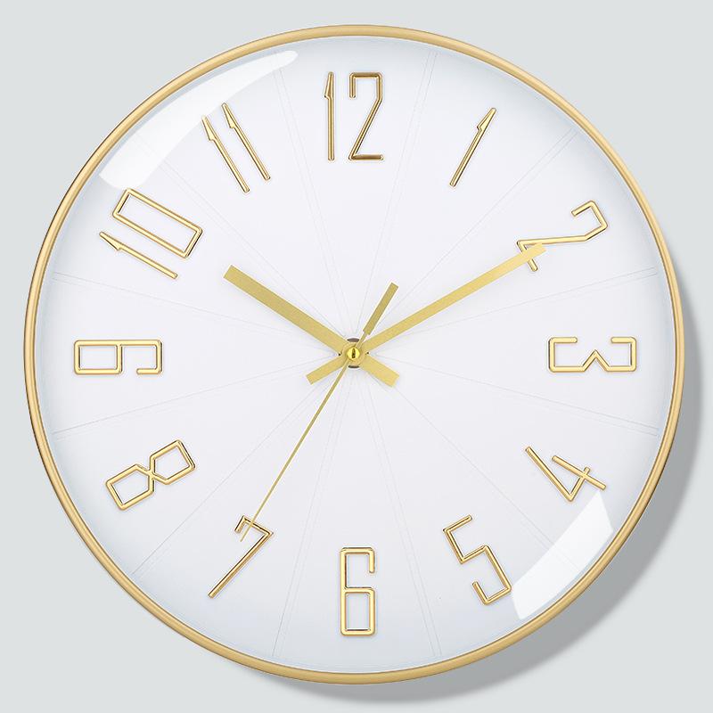 12 Inch 30CM Silent Wall Clock, Creative and Fashionable, Three-dimensional Digital Minimalist Clock for Home Living Room