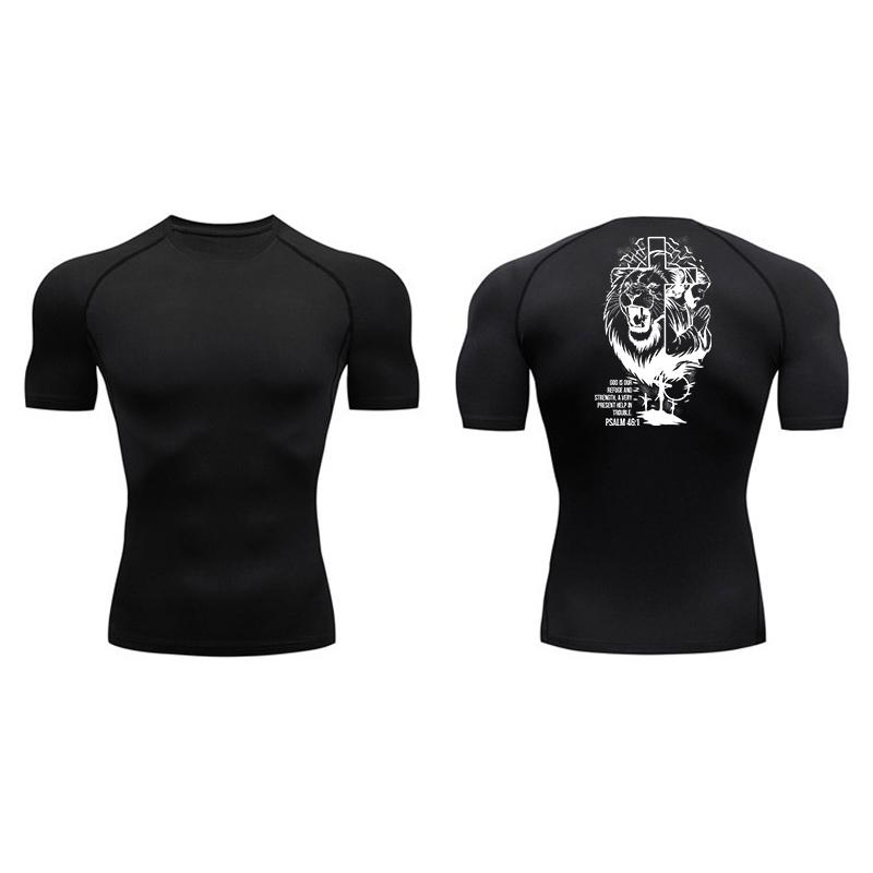 Angel Graphic Athletic Quick Dry Tshirts for Men Christian Gym Workout Running Compression Shirt Undershirt Tees Tops Activewear