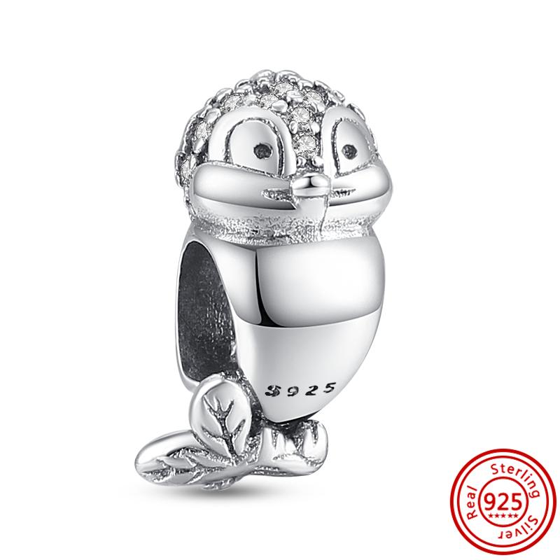 Authentic 925 Sterling copper Owl Unicorn Bear Elk Beads Animal Series Charms Fit Original Pantaro Bracelet For Woman Fine Gifts