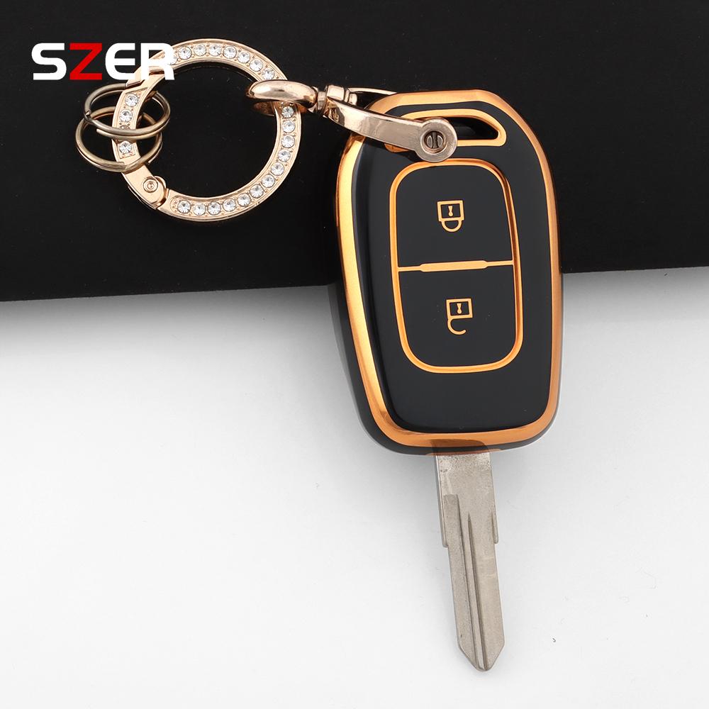 2 Buttons Tpu Key Case Cover Holder Keychain For Renault Duster Dokker Logan Stepway Clio 5 Ss2 For Dacia Sandero Stepway Logan