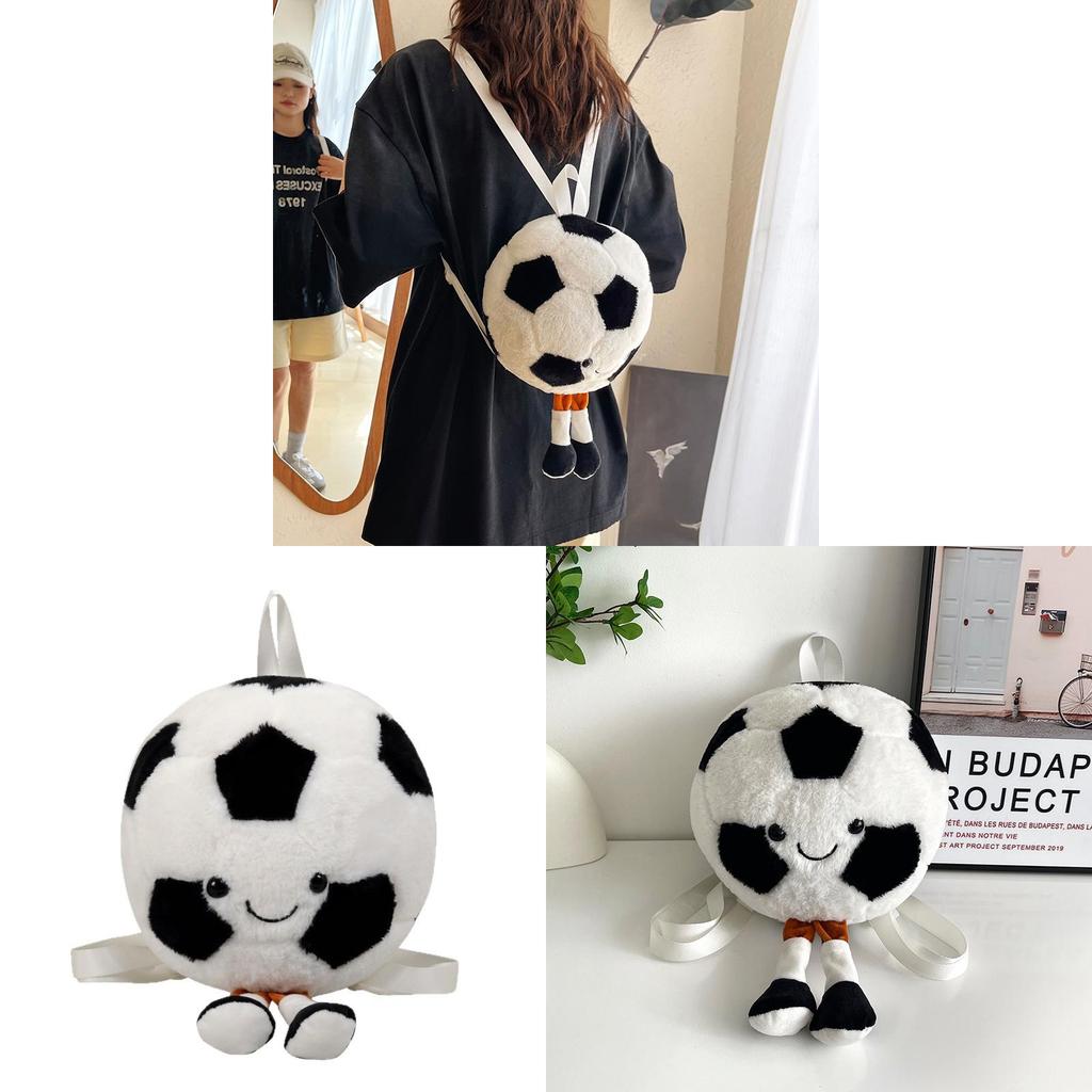 Plush Soccer Toy Backpack For Kids With Breathable Lightweight Design For School And Play