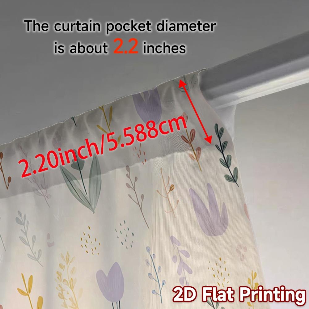 2D FLAT PRINTING 2pcs Curtains (Without Rod) Floral Spring Celebration Design (3) Holiday Ramadan Printed Curtains Versatile