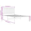 Metal Bed Frame with Headboard Black 107 x 203 cm